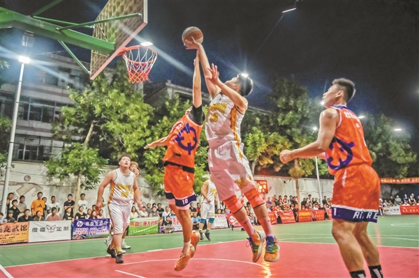 祁县东观镇举办夏季篮球比赛